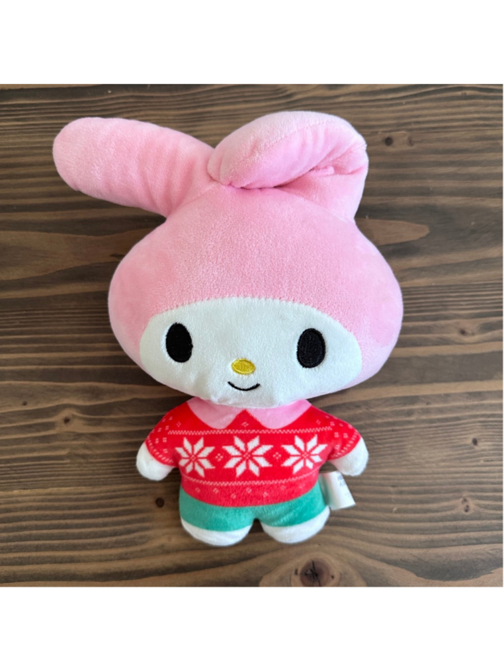 Sanrio My Melody Plush 8.5” Pink Holiday Sweater Hello Kitty Friends